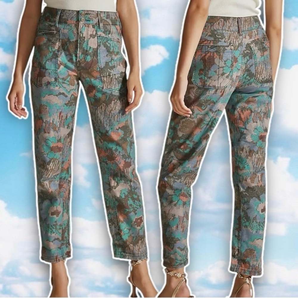 PILCRO The Wanderer Utility Pants Artsy Floral Cottagecore Elfcore Fairycore - Picture 3 of 12